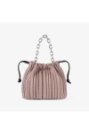 Charles Keith Pleated Covered Shoulder Bucket Bag Mauve